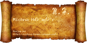 Michna Hümér névjegykártya